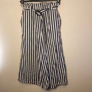 cotton on linen pants wide leg trouser belted buckle elastic 4  boho